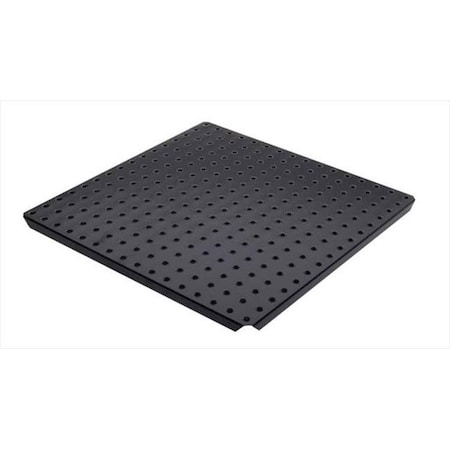 Alligatorboard Alligator Board ALGSTRP16x16PTD-BLK Black Powder Coated Metal Pegboard Panels with Flange - Pack of 2 ALGSTRP16x16PTD-BLK